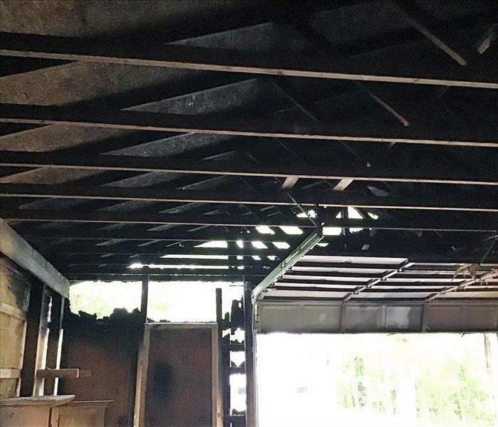 Inside of garage burned